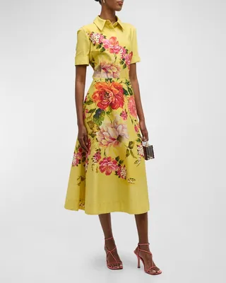 Floral-Print Fit-&-Flare Shirtdress