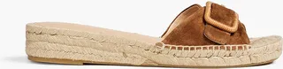 Apa buckled suede espadrille slides