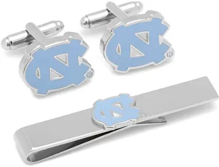 NCAA North Carolina Tarheels Cuff Links & Tie Bar