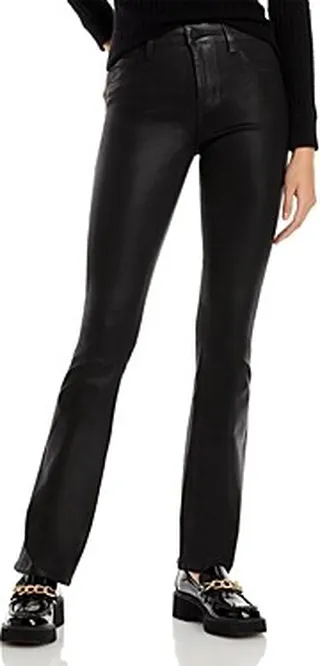 L'Agence Selma High Rise Sleek Baby Bootcut Jeans in Noir Coated