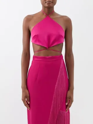 Cometa Open-back Halterneck Crepe Top