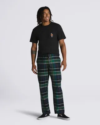 Range Loose Tapered Elastic Waist Plaid Pant