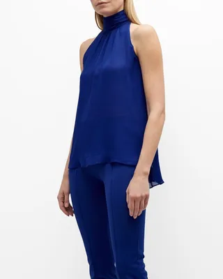 Chiffon Halter with Self-Tie Neckline