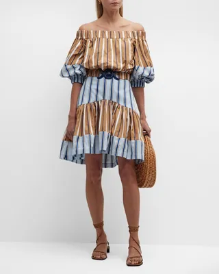 Lola Off-Shoulder Striped Dress