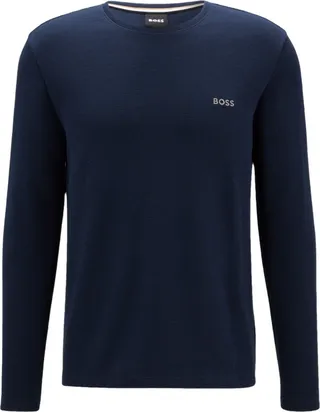 Long Sleeve Waffle Knit Cotton Blend T-Shirt