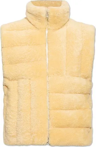 Bottega Veneta Intrecciato Pattern Padded Shearling Gilet
