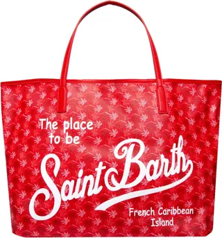 Saint Barth Monogram Red Light Bag