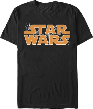 Men's Star Wars Halloween Cobweb Logo T-Shirt - Black - 2X Large