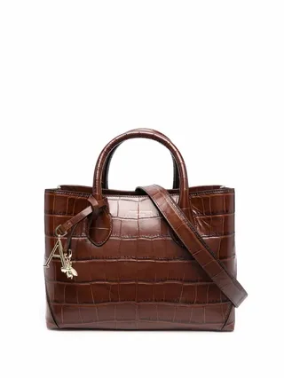 London crocodile-effect tote