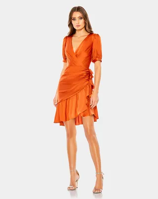 Puff Sleeve Short Dress