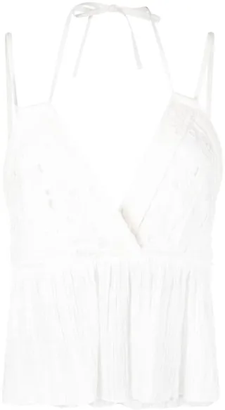 Mireya halterneck peplum top