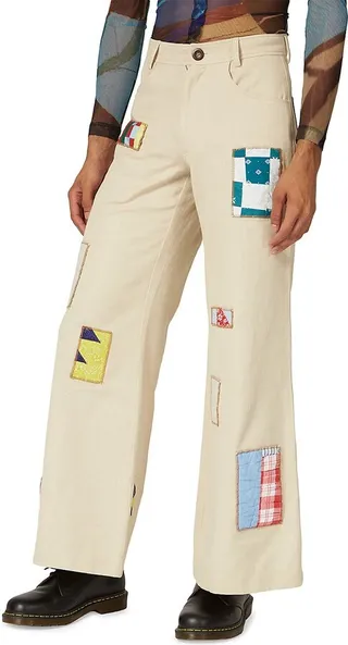 Crafted Through Community Quilted Patch Flared Pants