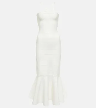 Openwork knit midi dress