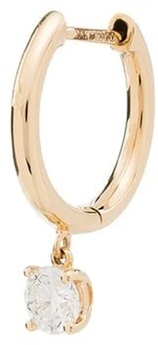 18kt Gold Drop-Diamond Hoop Earring