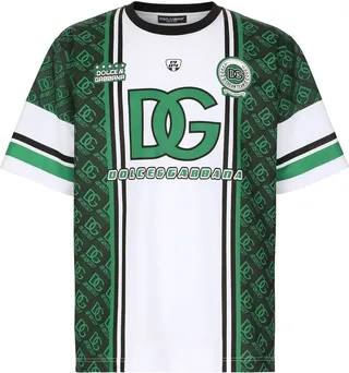 logo-print football T-shirt