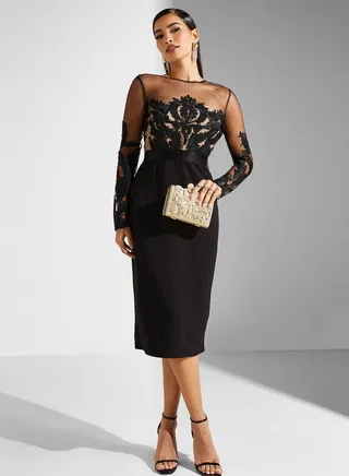Bardot Embroidered Dress