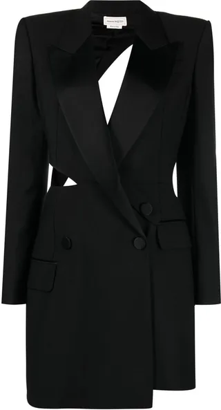Cut-Out Asymmetric Blazer Dress