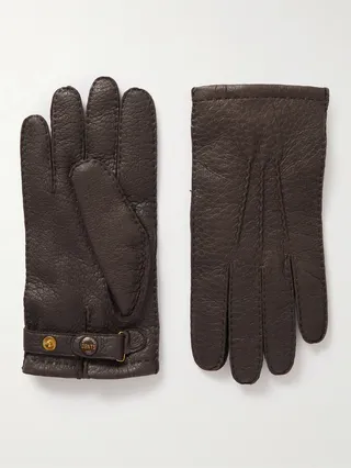 Hampton Cashmere-Lined Full-Grain Leather Gloves