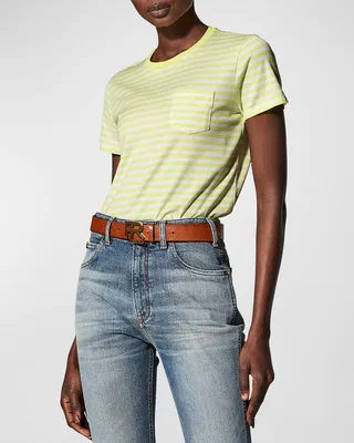 Striped Crewneck Pocket Tee