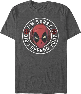 Men's Marvel Deadpool I'm Sorry Did I Offend You? T-Shirt - Charcoal Heather - Medium