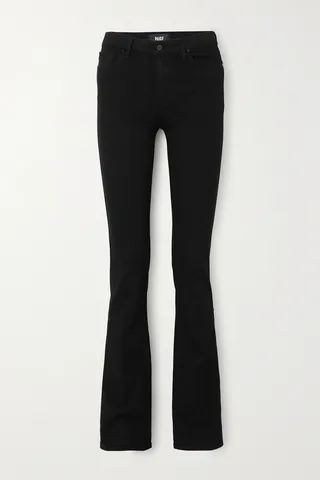 PAIGE - Manhattan High-rise Bootcut Jeans - Black