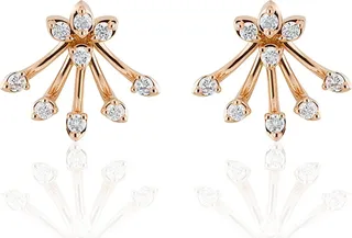 Luminus 18k Pink Gold Diamond Bouquet Earrings