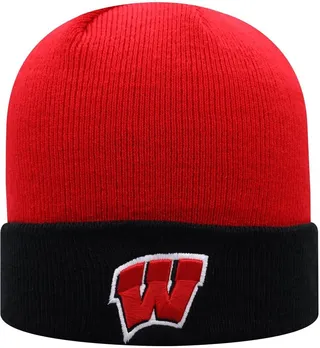 Men's Red and Black Wisconsin Badgers Core 2-Tone Cuffed Knit Hat
