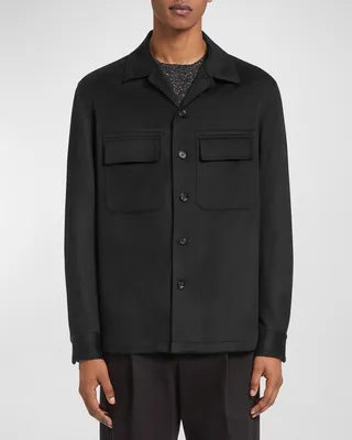 Men's Tonal Cashmere Overshirt