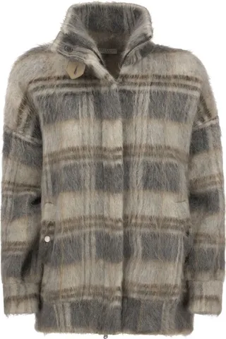Brunello Cucinelli Checkered Buttoned Coat
