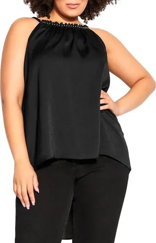 Gabriella Beaded Neck Halter Top