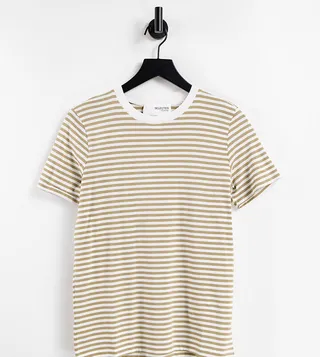 Selected Femme Exclusive cotton t-shirt in stripe