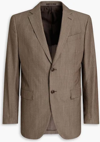 Wool and silk-blend seersucker blazer