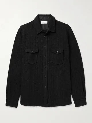 Metallic Wool-Blend Overshirt