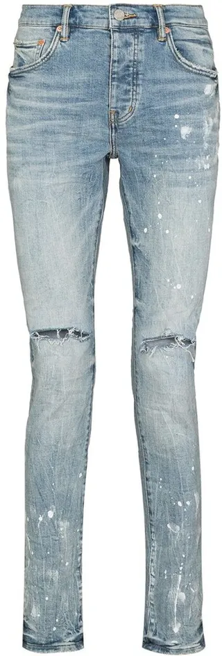 Paint Splatter-Print Skinny-Cut Jeans