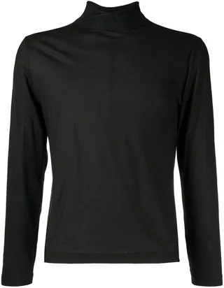 ribbed collar T-shirt
