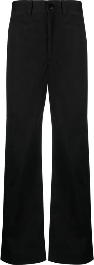 High-Waisted Cotton Trousers