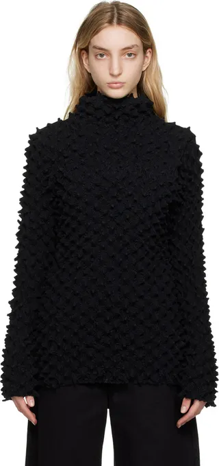 Marques Almeida Black Spike Turtleneck