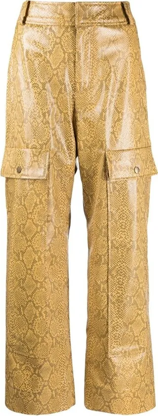 Peggy snake-print cropped trousers