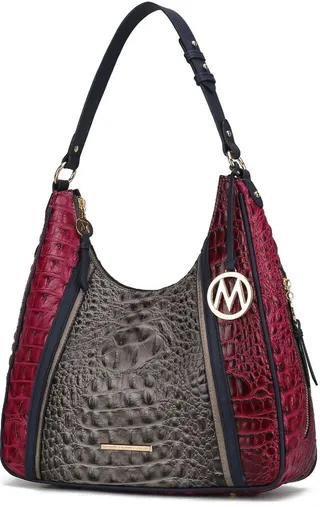 Becket Faux Crocodile-Embossed Vegan Leather Women’s Shoulder Bag