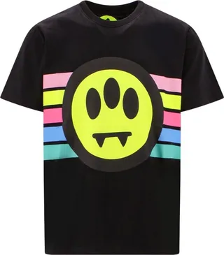 Barrow Graphic Printed Striped Crewneck T-Shirt
