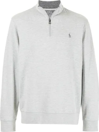Grey Half Zip Jersey Pullover
