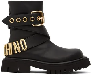 45mm Belted leather combat boots