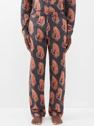 Sansindo Tiger-print Cotton Pyjama Trousers