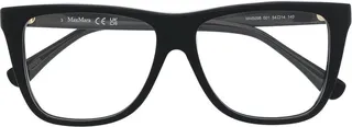 logo-print D-frame glasses