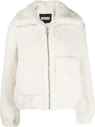 Zipped-Up Faux-Shearling Coat