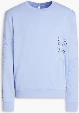 Embossed printed French cotton-terry sweatshirt