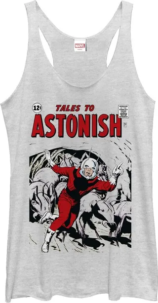 Women's Marvel Ant-Man Tales to Astonish Hero Racerback Tank Top - White Heather - Large