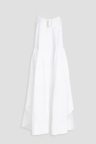 Norelle cutout gathered cotton-twill maxi dress