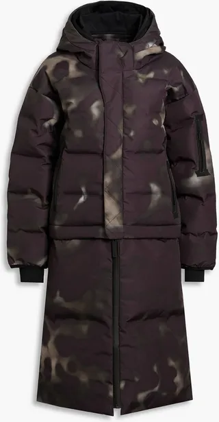 Naswa quilted printed hooded down coat