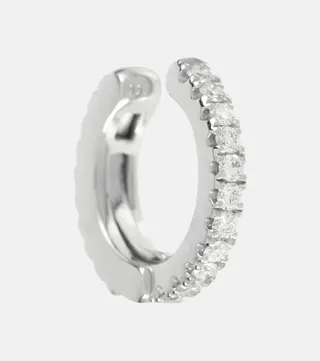 Diamond Eternity 18kt white gold single ear cuff with diamonds